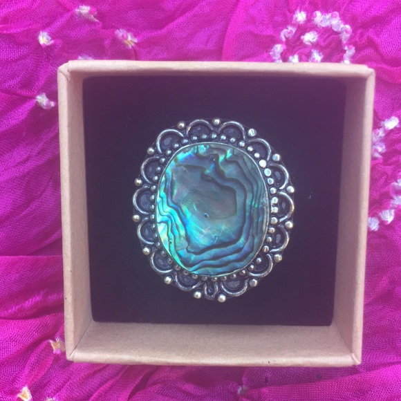 Stunning sterling/silver plate abalone ring - Picture 11 of 11